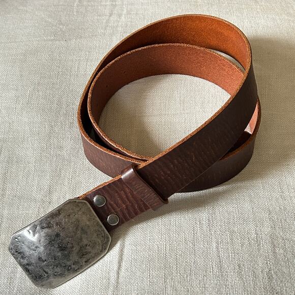 1970s Vintage Brutalist Artisan Leather Belt main image 5